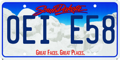 SD license plate 0EIE58