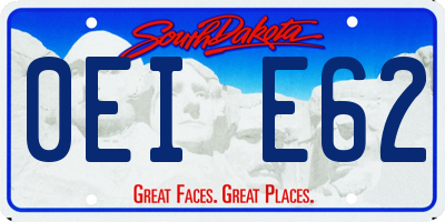 SD license plate 0EIE62