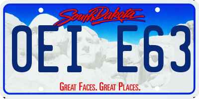 SD license plate 0EIE63