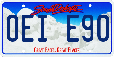SD license plate 0EIE90