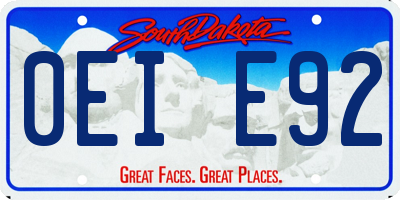 SD license plate 0EIE92