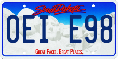 SD license plate 0EIE98