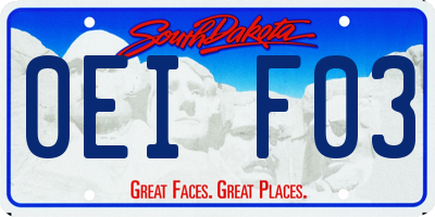 SD license plate 0EIF03