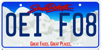 SD license plate 0EIF08