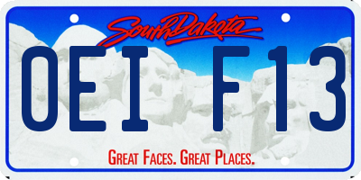 SD license plate 0EIF13