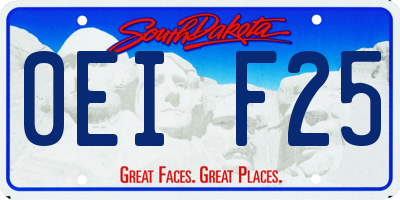 SD license plate 0EIF25