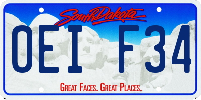 SD license plate 0EIF34