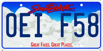 SD license plate 0EIF58