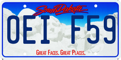 SD license plate 0EIF59