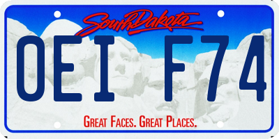 SD license plate 0EIF74