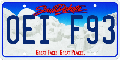 SD license plate 0EIF93