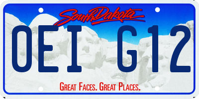 SD license plate 0EIG12