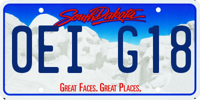 SD license plate 0EIG18