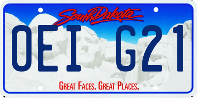 SD license plate 0EIG21