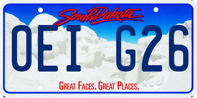 SD license plate 0EIG26