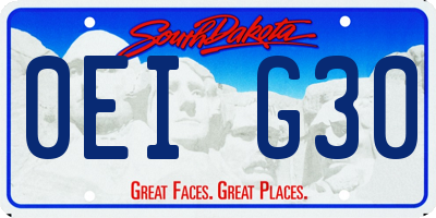 SD license plate 0EIG30