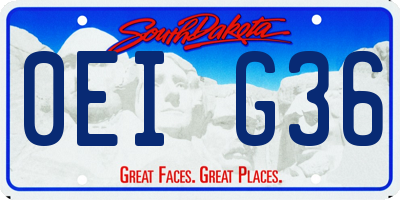 SD license plate 0EIG36