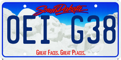 SD license plate 0EIG38