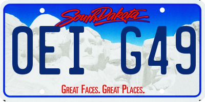 SD license plate 0EIG49