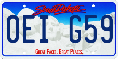 SD license plate 0EIG59