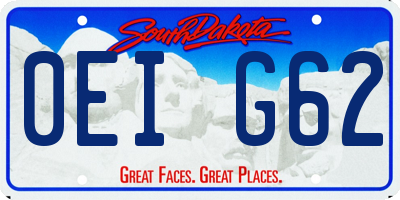 SD license plate 0EIG62