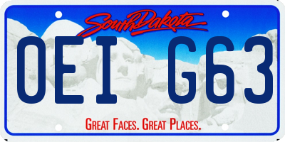SD license plate 0EIG63