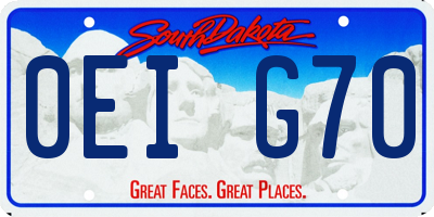 SD license plate 0EIG70