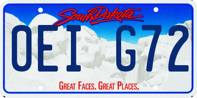 SD license plate 0EIG72