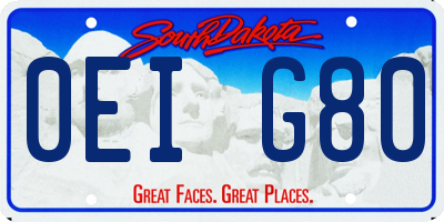 SD license plate 0EIG80