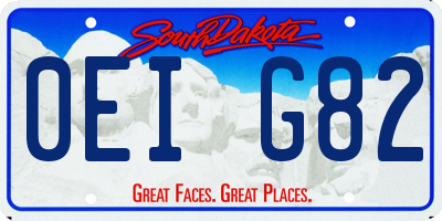 SD license plate 0EIG82