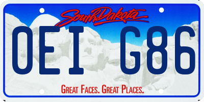 SD license plate 0EIG86