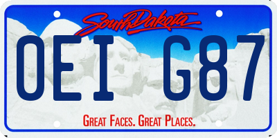SD license plate 0EIG87