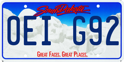 SD license plate 0EIG92