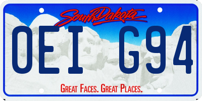 SD license plate 0EIG94