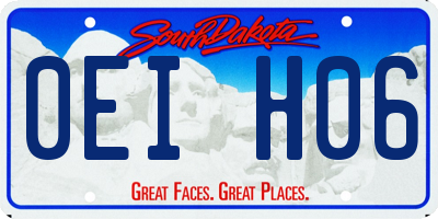 SD license plate 0EIH06