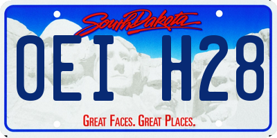 SD license plate 0EIH28