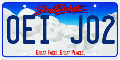 SD license plate 0EIJ02