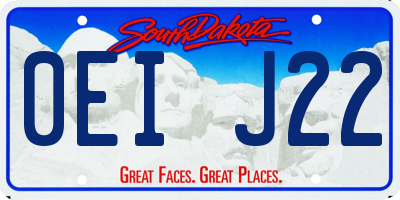 SD license plate 0EIJ22