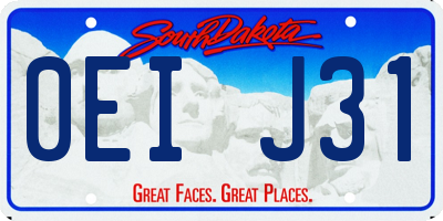 SD license plate 0EIJ31