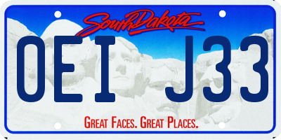SD license plate 0EIJ33