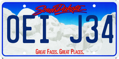 SD license plate 0EIJ34