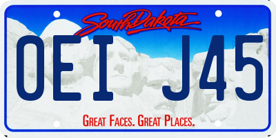 SD license plate 0EIJ45