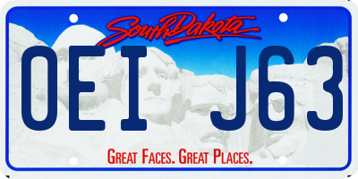 SD license plate 0EIJ63