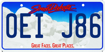 SD license plate 0EIJ86