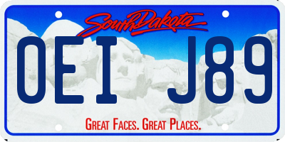 SD license plate 0EIJ89