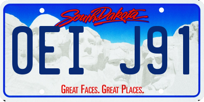 SD license plate 0EIJ91