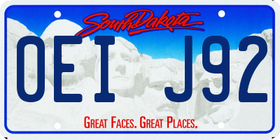 SD license plate 0EIJ92