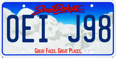 SD license plate 0EIJ98
