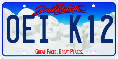 SD license plate 0EIK12