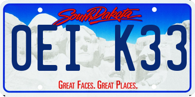 SD license plate 0EIK33